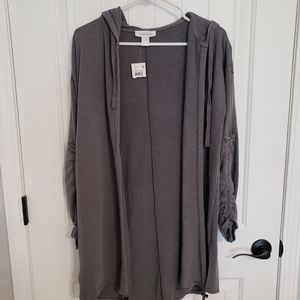 Motherhood Maternity Gray Hooded Cardigan
